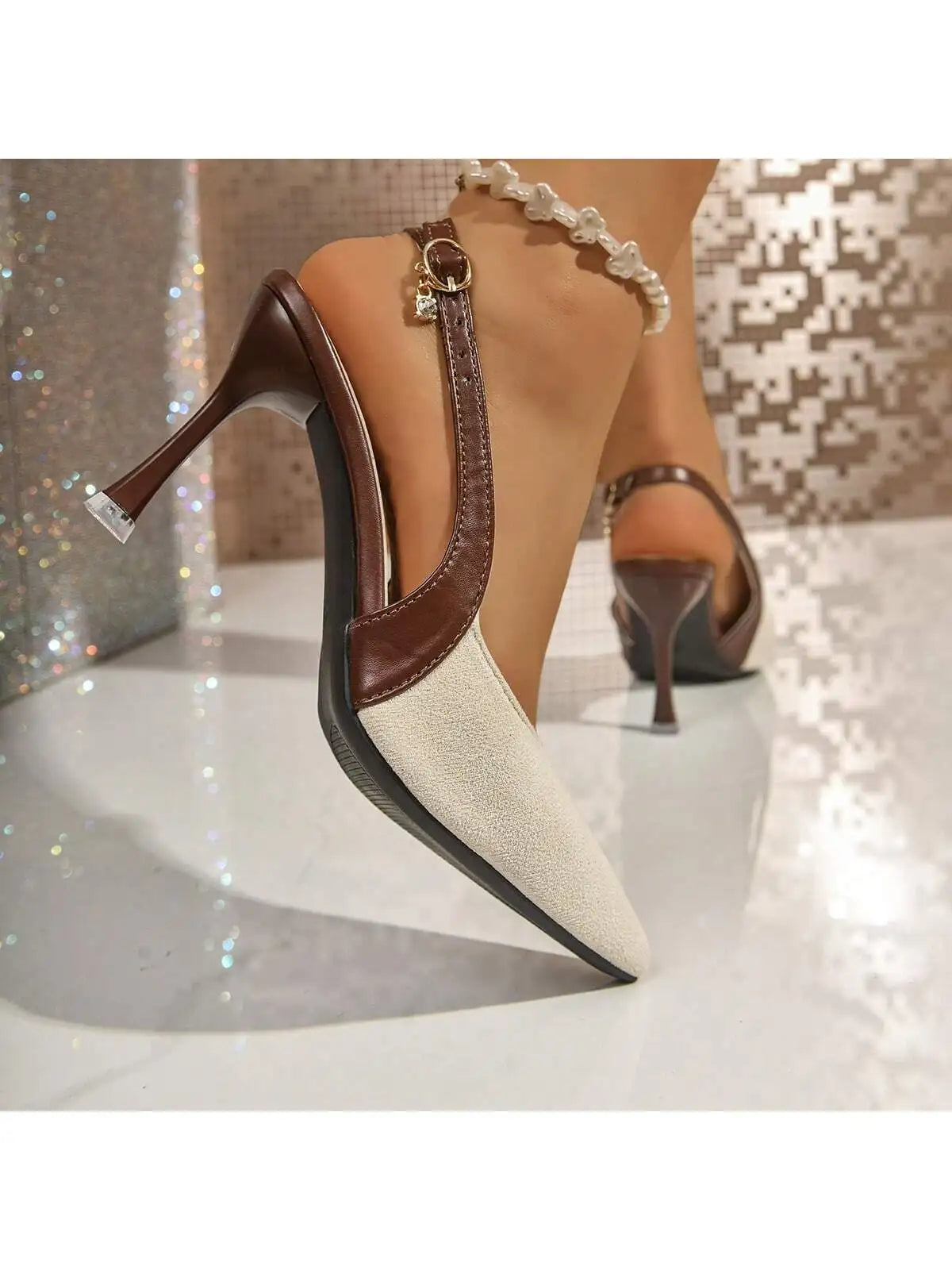 Women's Fashionable High-Heeled Sandals, Outdoor Solid-Color Buckle Shoes, Summer Fashion Footwear, Easy to Match, Durable Craftsmanship and Soft Materials, All-Day Comfort, Beach Party Nightclub Style, Elegant Women's High H