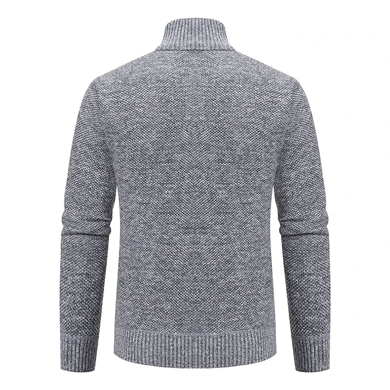Stand Collar Fleece Zip Cardigan