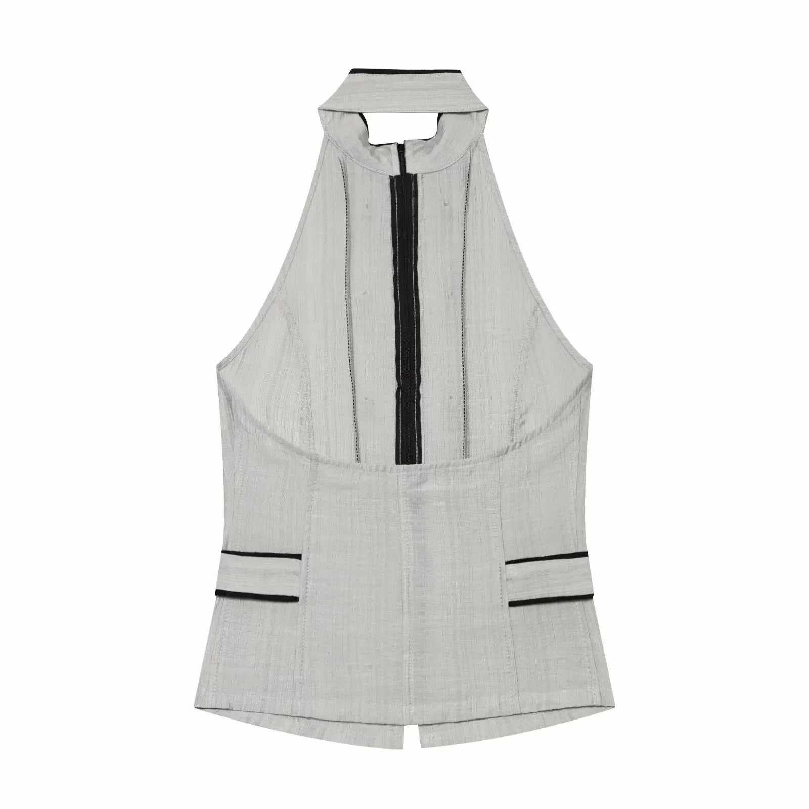 Women Summer Elegant Silk Texture Tops Fashion Women Vacation Halter Backless Beach Style Party Lady Tops