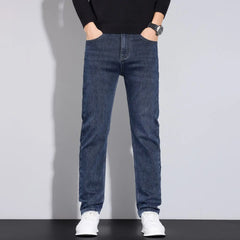JEAN2026 Autumn/Winter New Men's Casual Pants, High-Quality Business Formal Sportswear Jeans, Straight-Leg Stretch Long Pants
