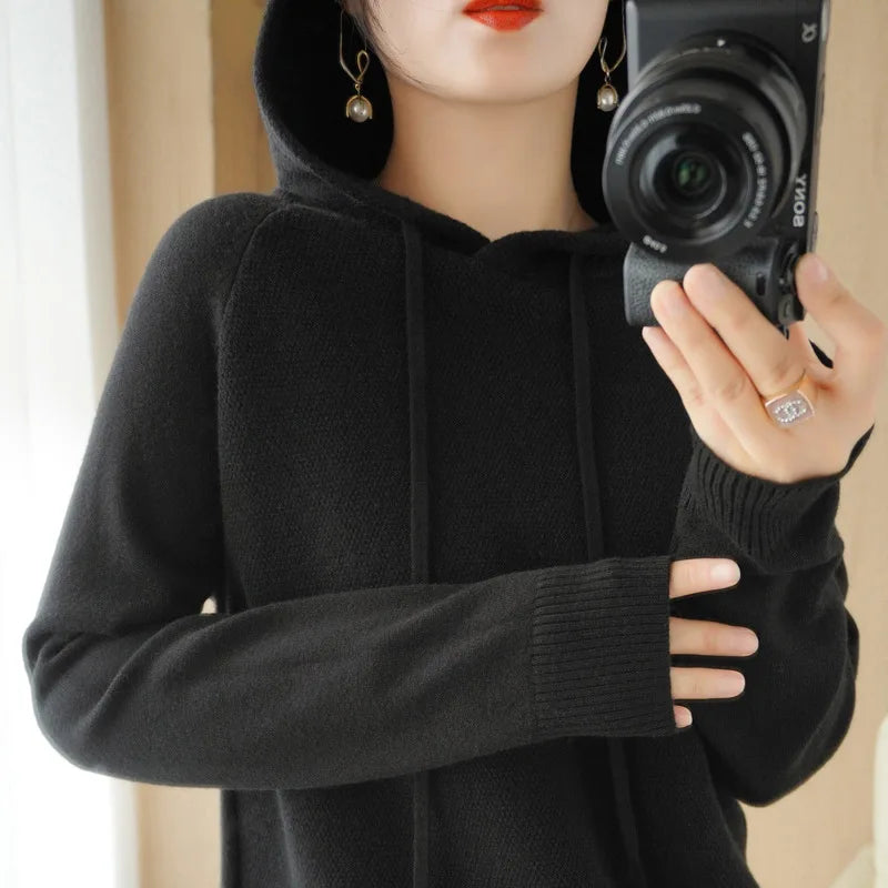 Soft Knit Hooded Pullover Sweater