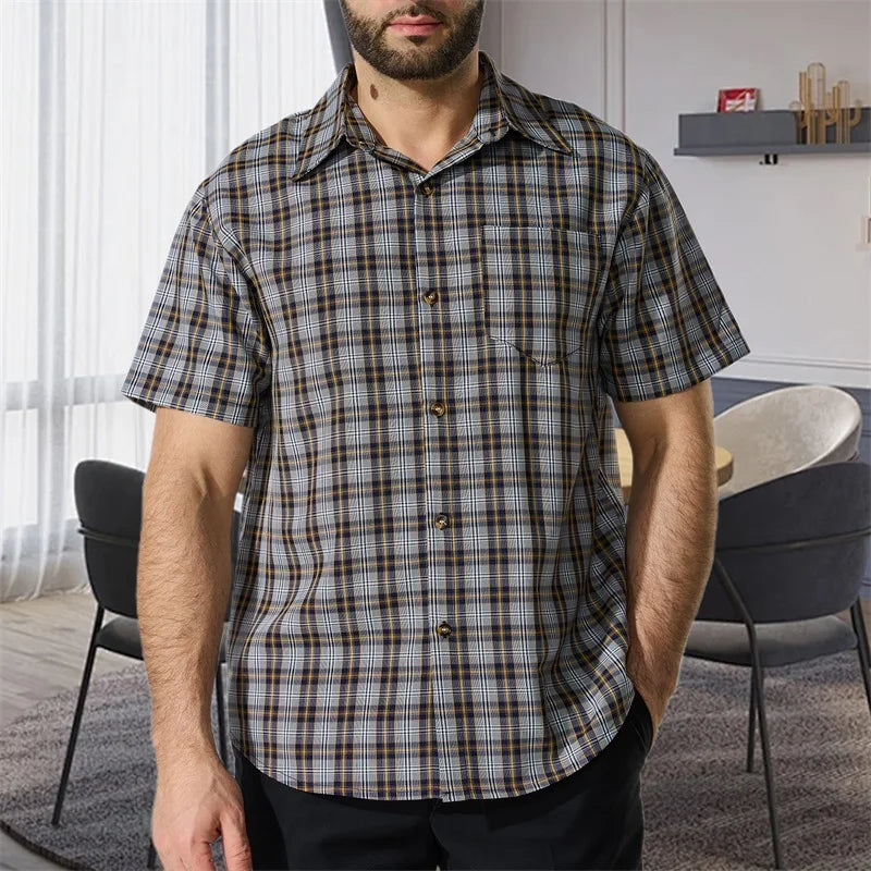 Summer Plaid Button Shirt