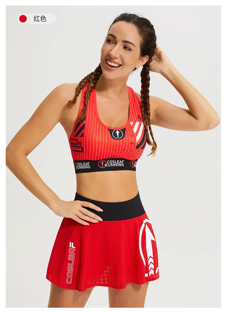 Black Stripe Sports Bras Women Racerback Sleeveless Elastic Waistband Shockproof Quick Dry Stretch Training Camisole Sportswear