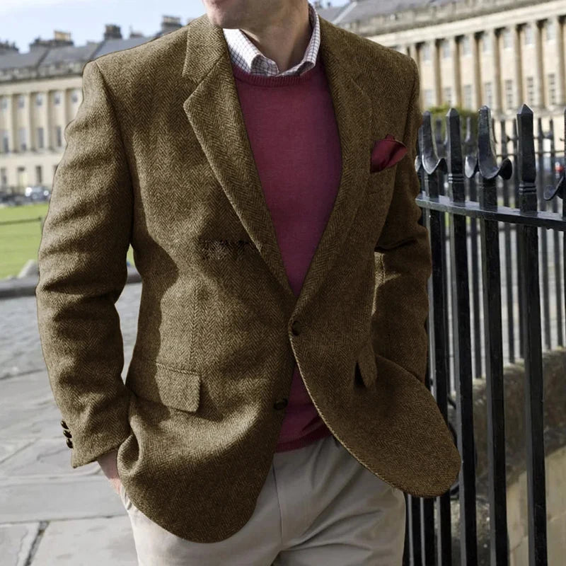 Vintage Herringbone Suit Jacket