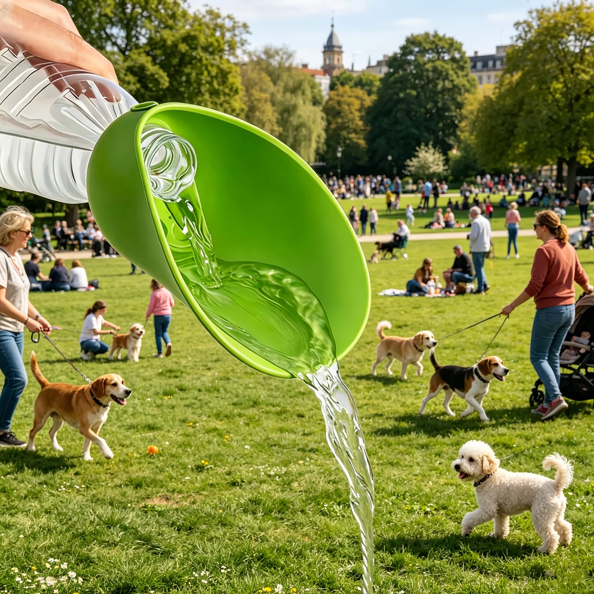 Pet Travel Cup, Leak-Proof and Foldable, with a Removable Bowl, Dishwasher Safe, a Must-Have for Outdoor Walks and Trips