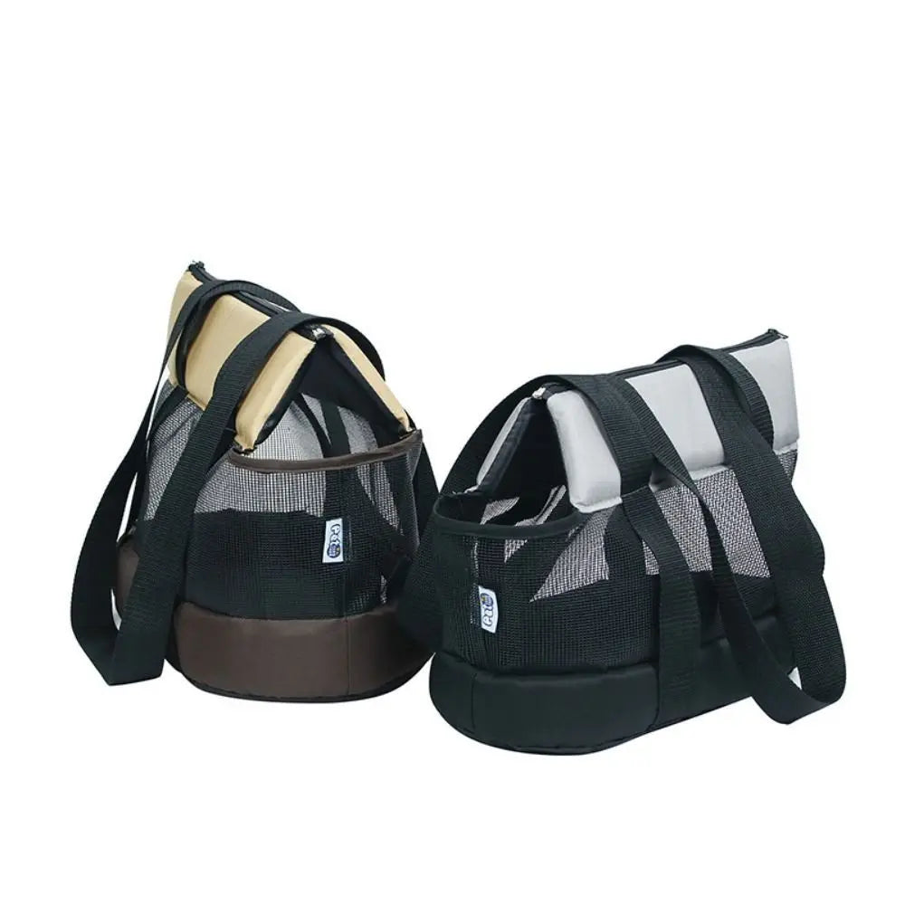 Practical Oxford Cloth Pet Carrier Black Foldable Pet Bag Breathable Lightweight Pet Backpack Hiking Trip