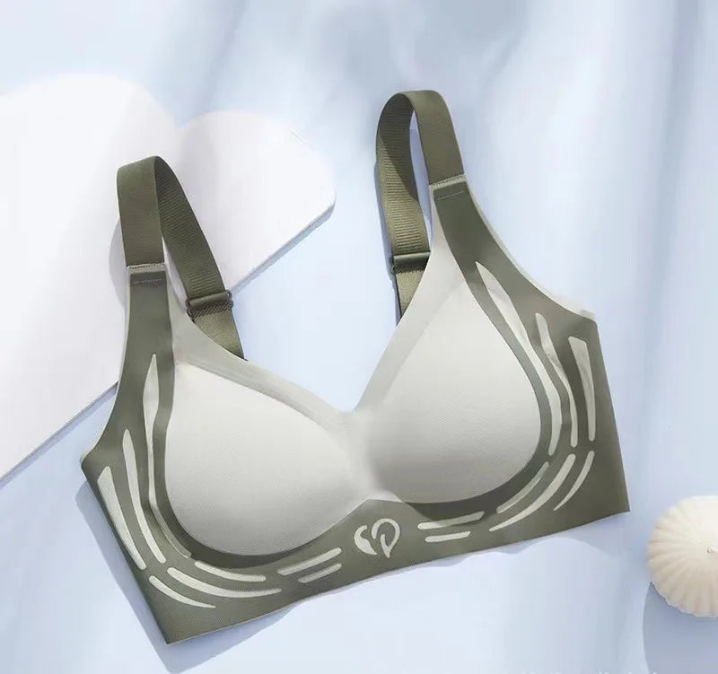 Women's Sports Bra AntiSagging Adjustable Small Breasts Love Heart Color Collision  Seamless High Elasticity Lift Shapewear