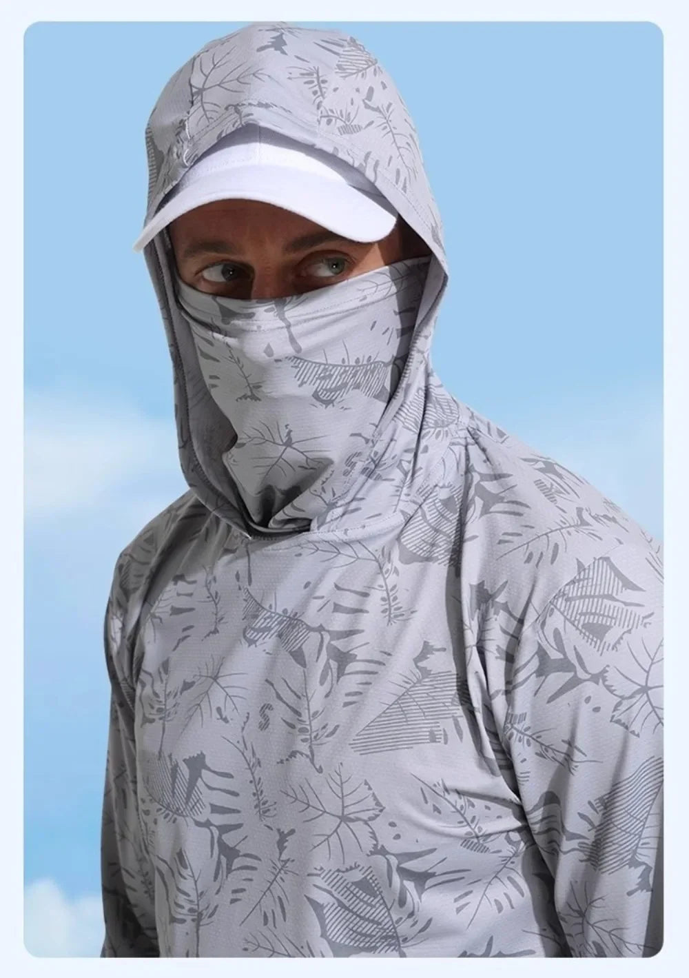 Hooded Design Fishing Shirt Summer Mask Lightweight Material Hooded Fishing Clothes Performance Fabric Outdoor Hoodie