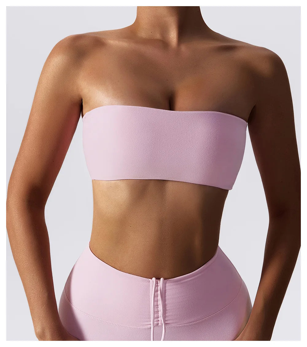 Sports Bra Sport Top Woman Gym Underwear Strapless Bustier Breathable Elastic Workout Tops Fitness Training Brassiere Yoga Bras