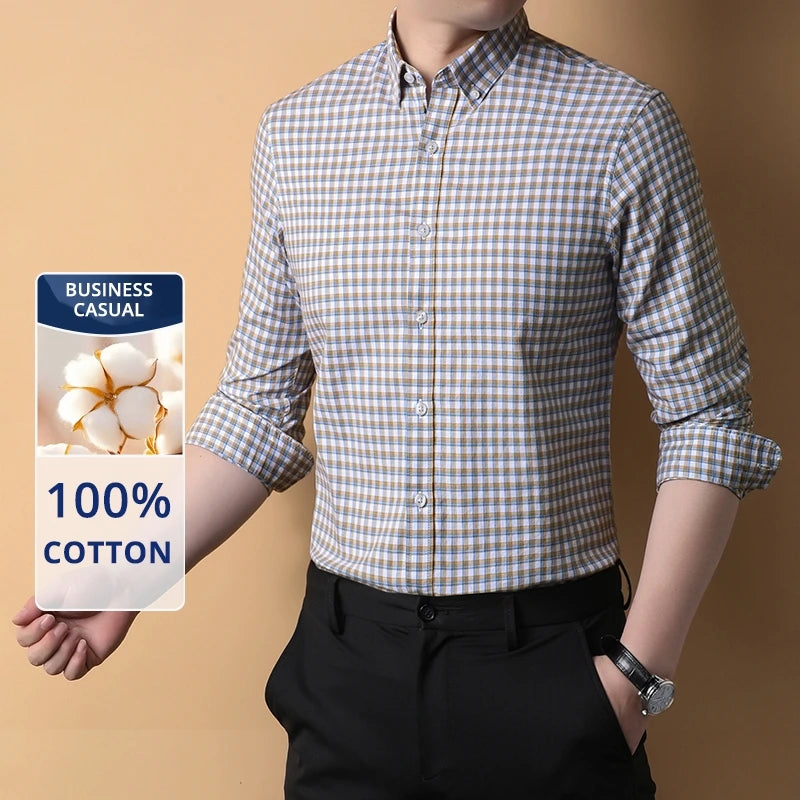Premium Cotton Checkered Slim Shirt