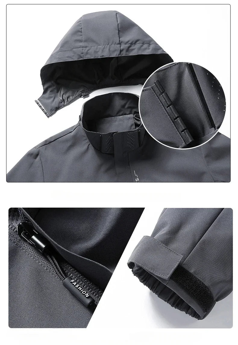 King Billion Men's Outdoor Hooded Windbreaker Jacket