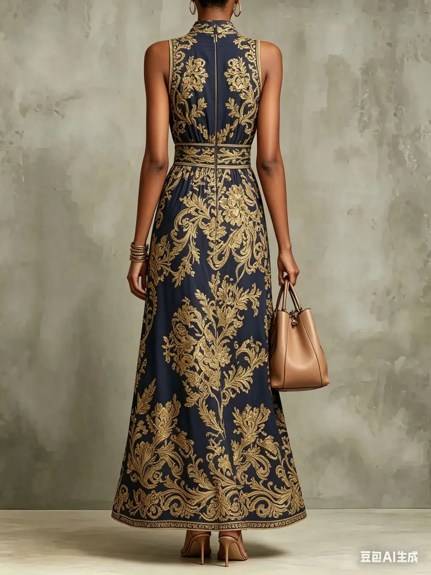 Elegant Party Evening 2026 Summer Long Dresses New Vintage Classic Pattern Flower Printed Lapel A-Line Dresses For Women