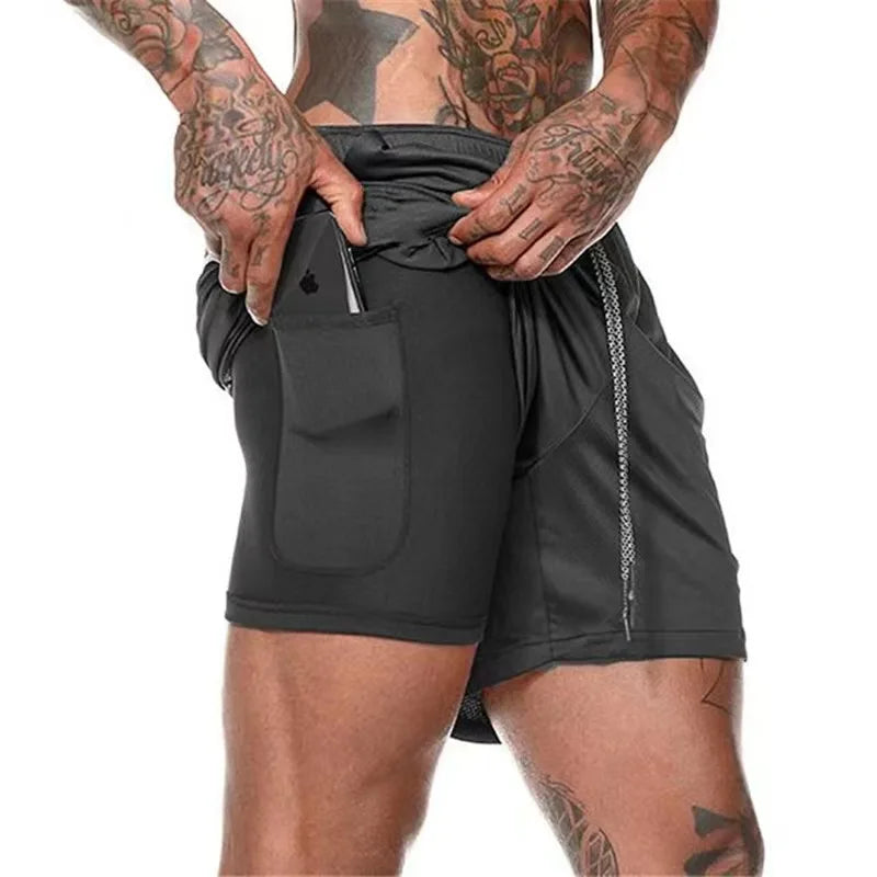 Camo Running Shorts Men Gym Sports Shorts 2 In 1 Quick Dry Workout Training Gym Fitness Jogging Short Pants Summer Men Shorts