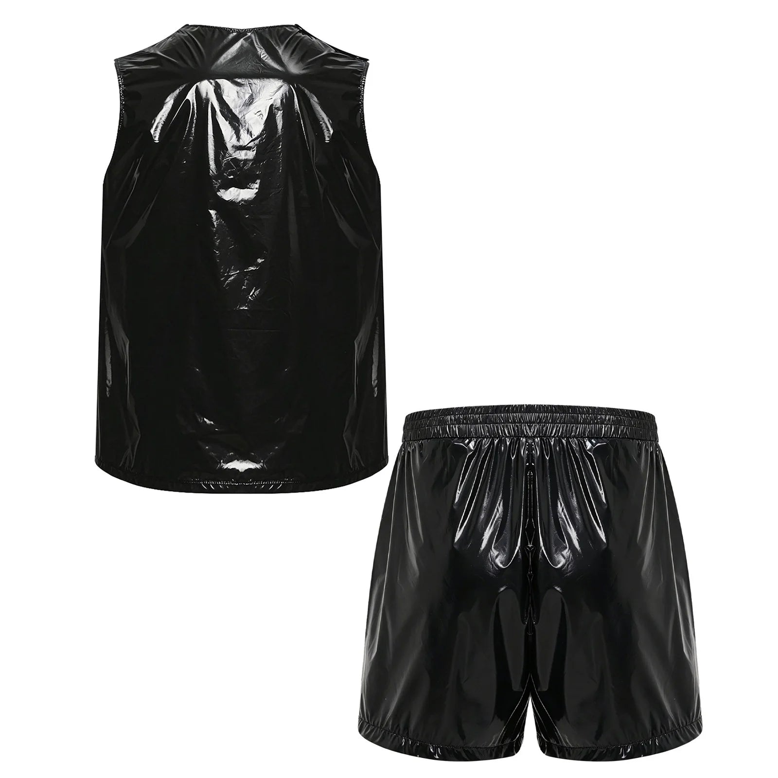 Mens Special Needs Waterproof Sweat Tracksuit Tank Tops And Sides Buttons Boxer Shorts Two Pieces Outfit Adaptive Clothing