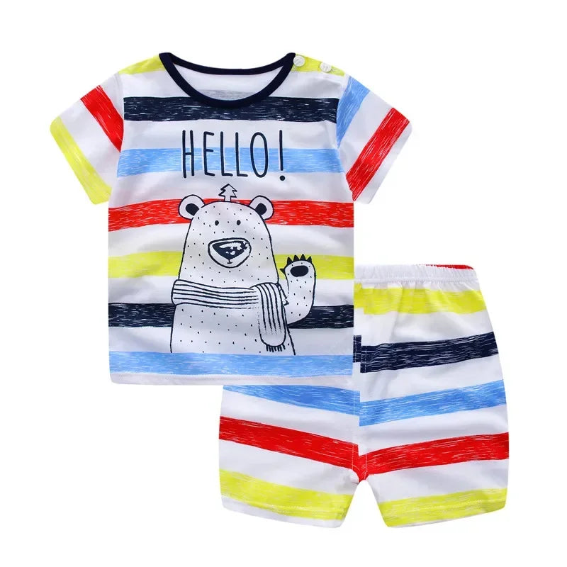 Plaid Summer Baby Outfit Set