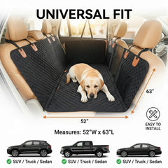 Convertible Car Bed for Dogs， Extended Waterproof Seat Cover with Anti-Slip Backing， Comfortable Pet Mat for SUV Truck Travel