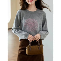 Classic Gray Winter Knit Pullover