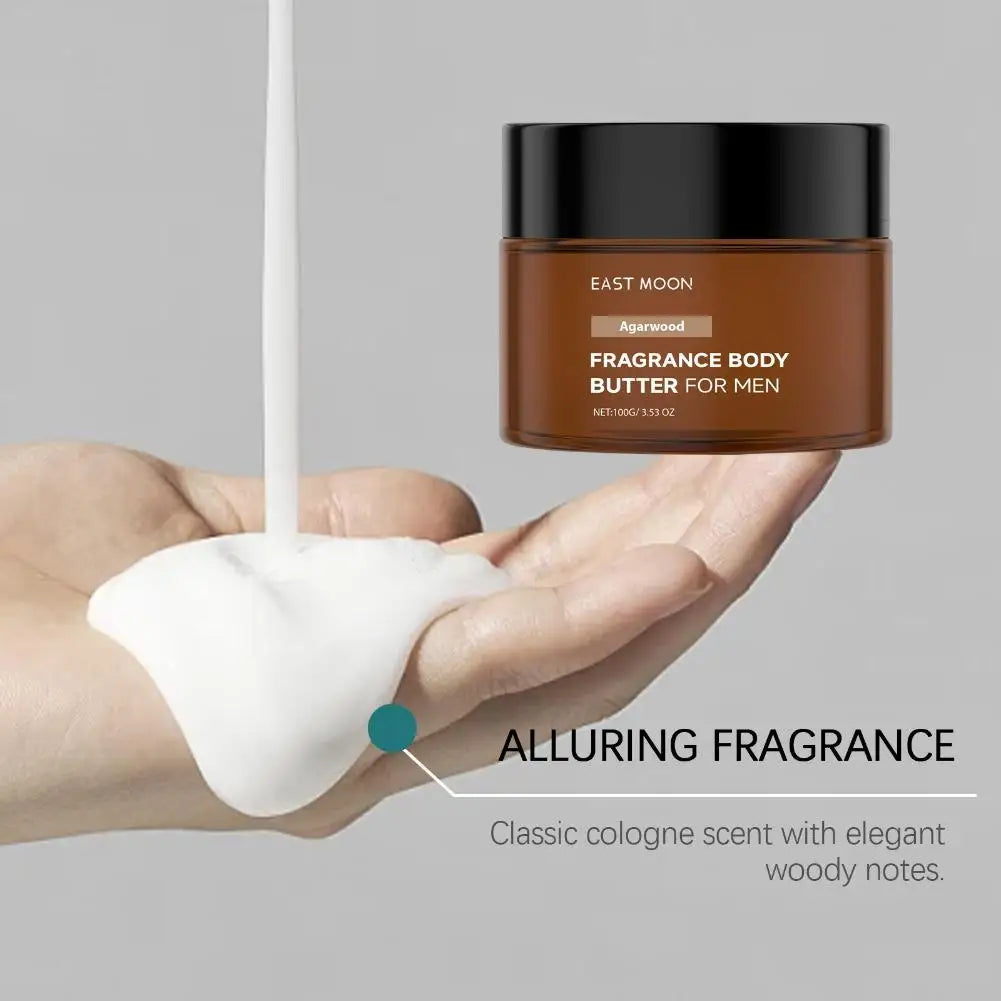 100g Refreshing Men Cologne Scent Body Lotion Agarwood Fragrance Body Butter For Men Gentle Care Dry Skin Deep Nourishing Cream