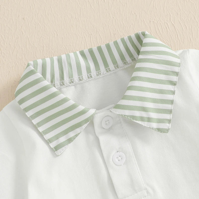 Striped Collar Summer Set