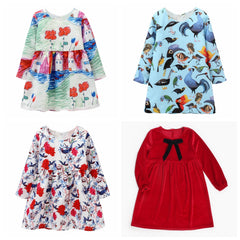 Printed Flower Casual Girls Dress