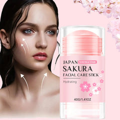 Sakura Facial Care Stick Hydrating Facial Care Moisturizing Cream Deep Hydration Suitable for Dry Aging Face Cream Skin Repair