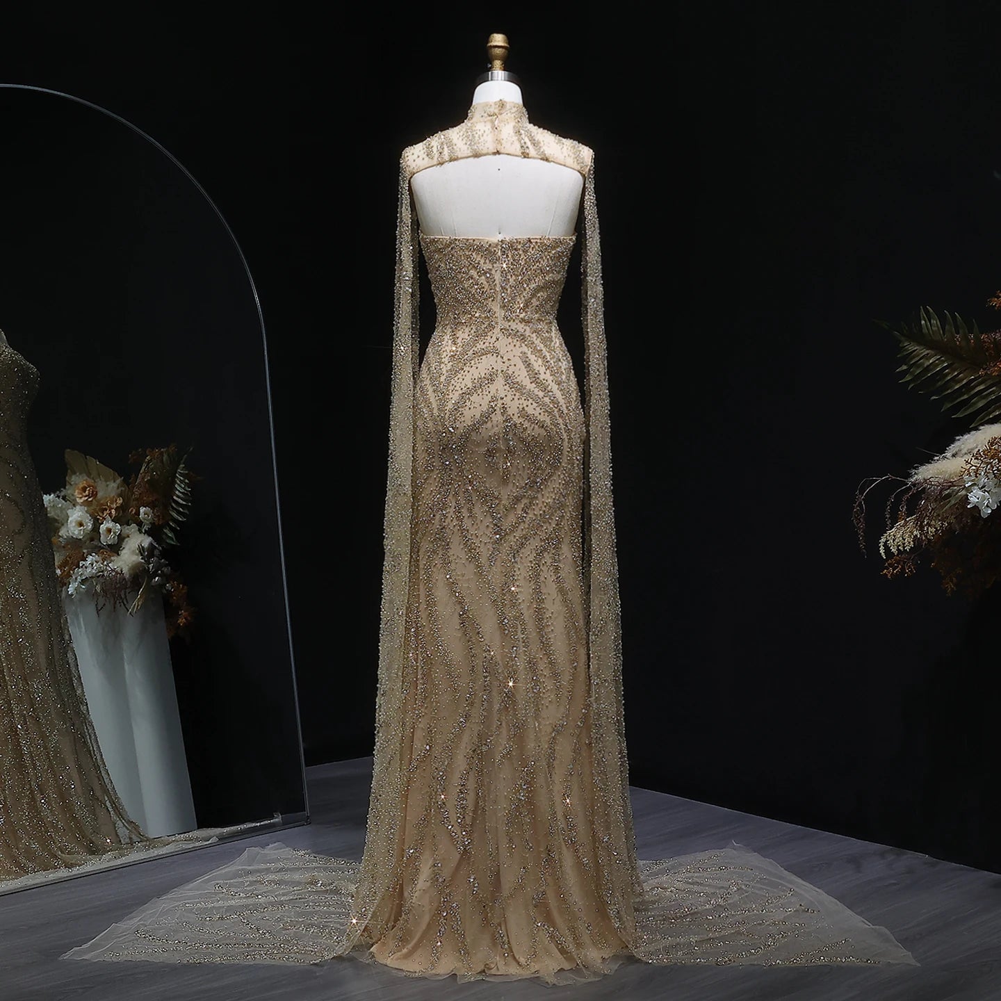 Sharon Said 2026 Luxury Evening Party Gowns Women' s Wedding Prom Dresses with Flowing Sleeves Elegant Mermaid SS663 Customized