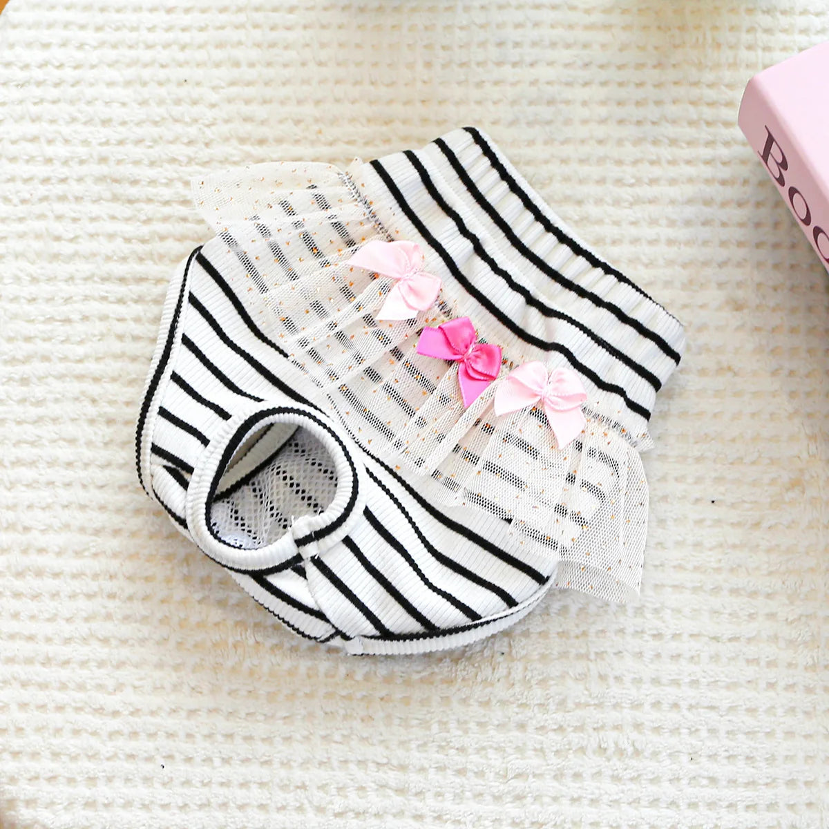 Striped Cotton Puppy Panties Set