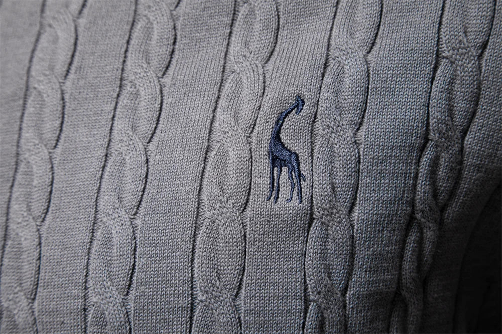 Giraffe Embroidered Knit Pullover