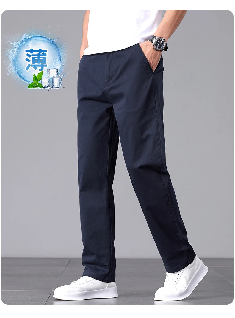 Stretch Cotton Straight Golf Trousers
