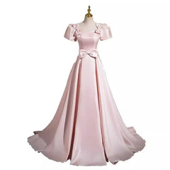 Elegant Party Evening Dress for Women 2026 New Pink French Satin Fashion Chorus Adult Ceremony Fashion Show Banquet Dress