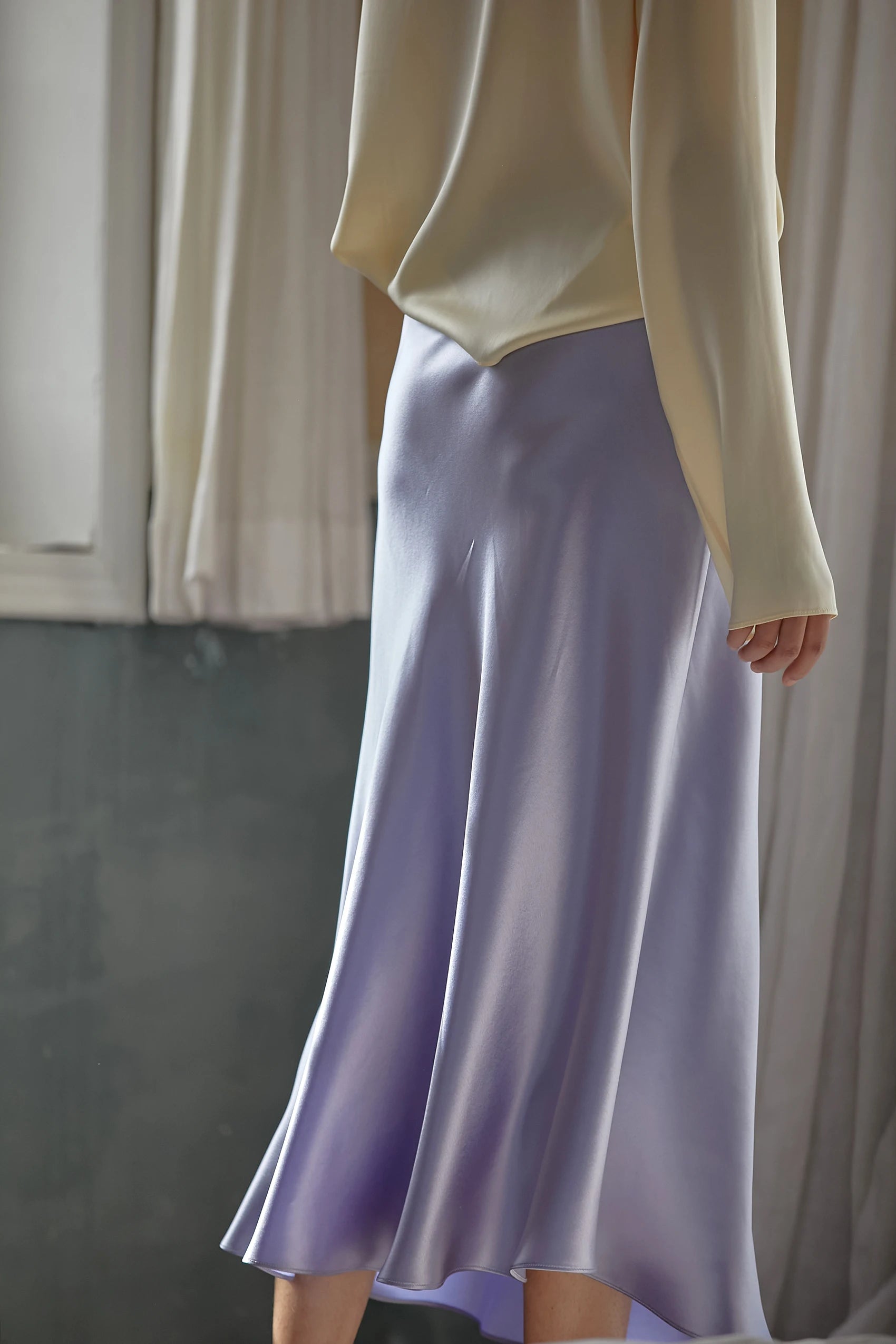 Elegant Satin A-Line Summer Skirt