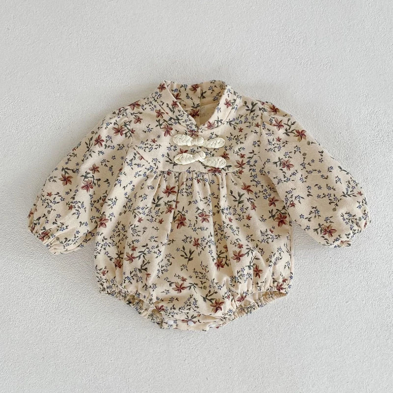 Floral Long Sleeve Baby Bodysuit