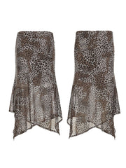 Pleated Floral High-Waist Midi Skirt