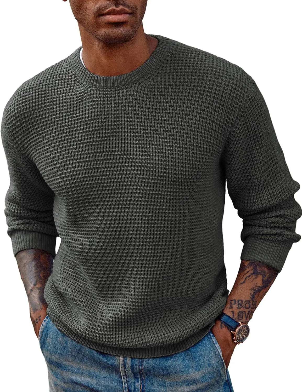 Men’s O-Neck Knit Pullover Sweater