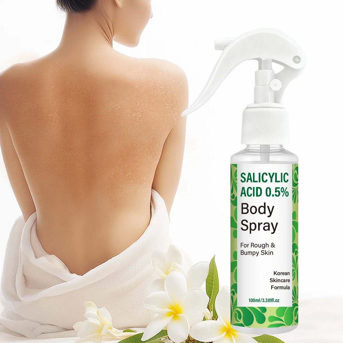 Salicylic Acid 0.5% Body Spray with Glycolic Acid and Panthenol – Korean Skincare Formula for Rough, Bumpy.