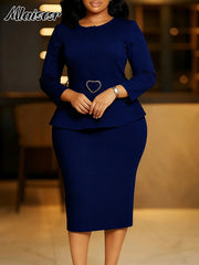 Pencil Midi Dress with Waist Sash