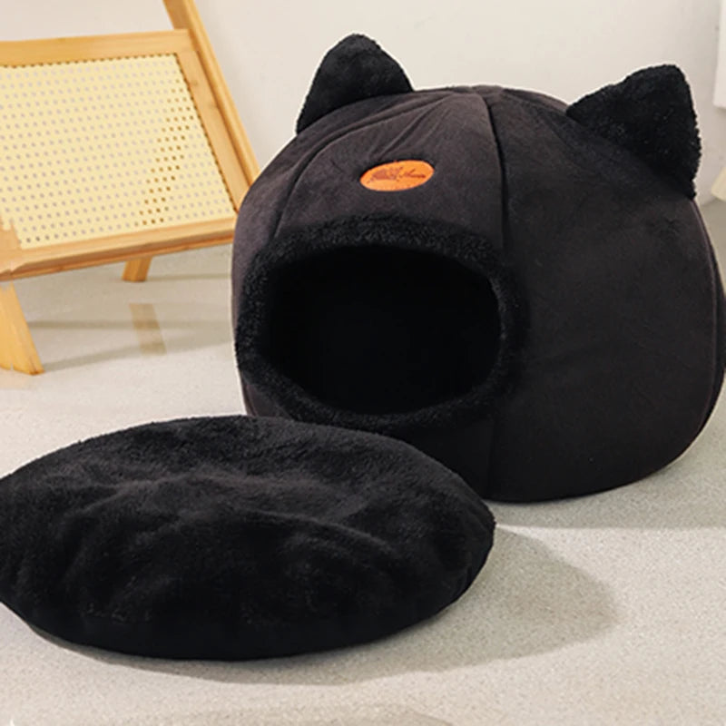 Cozy Cave Nest Winter Cat Bed