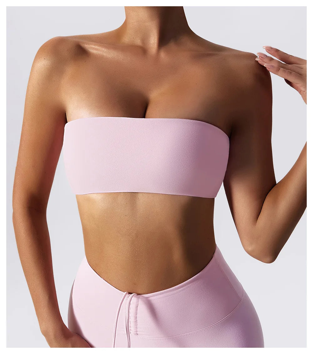 Sports Bra Sport Top Woman Gym Underwear Strapless Bustier Breathable Elastic Workout Tops Fitness Training Brassiere Yoga Bras