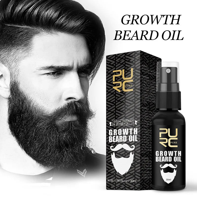 30ml Natural Beard Care Serum for Men, Hydrates Repairs Beard Roots Styling Care Nourishing Soft Shine Beard & Moustache Spray