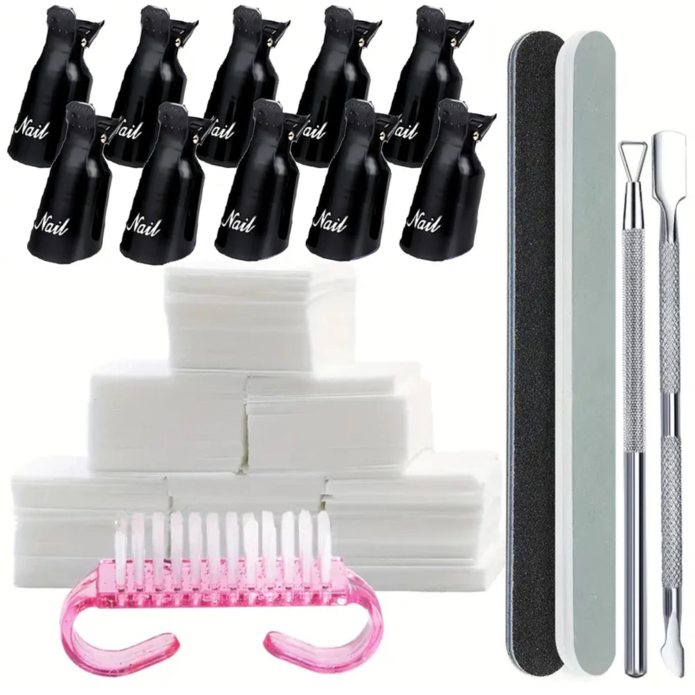 LULAA 10Pcs/16Pcs Plastic Nail Art Soak Off Cap Clip UV Gel Polish Remover Wrap Tool for Fingernail Removal Soak Off Clips