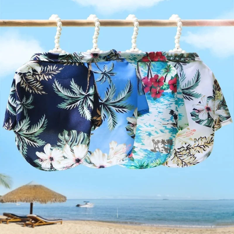 Hawaiian Beach Print Dog Shirt