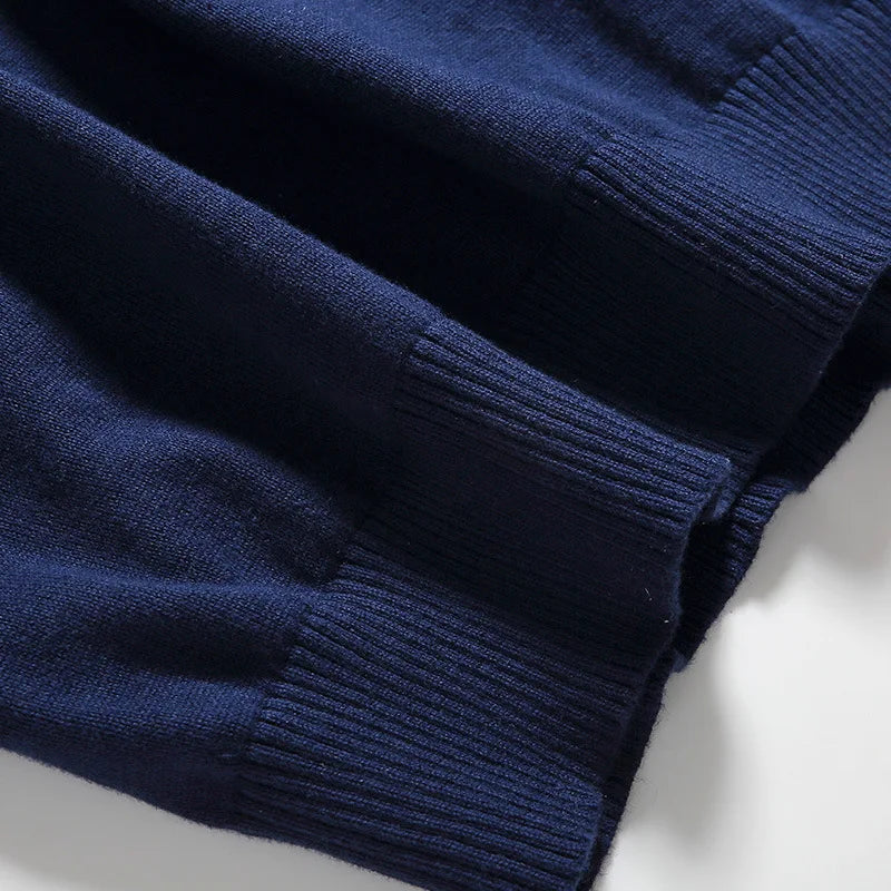 Sweater Men 2026 Autumn Casual Pullovers Men V-Neck Solid Cotton Knitted Brand Clothing Slim Fit Male Sweaters Pull Homme