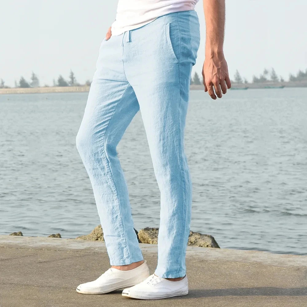 Cotton Linen Casual Straight Pants