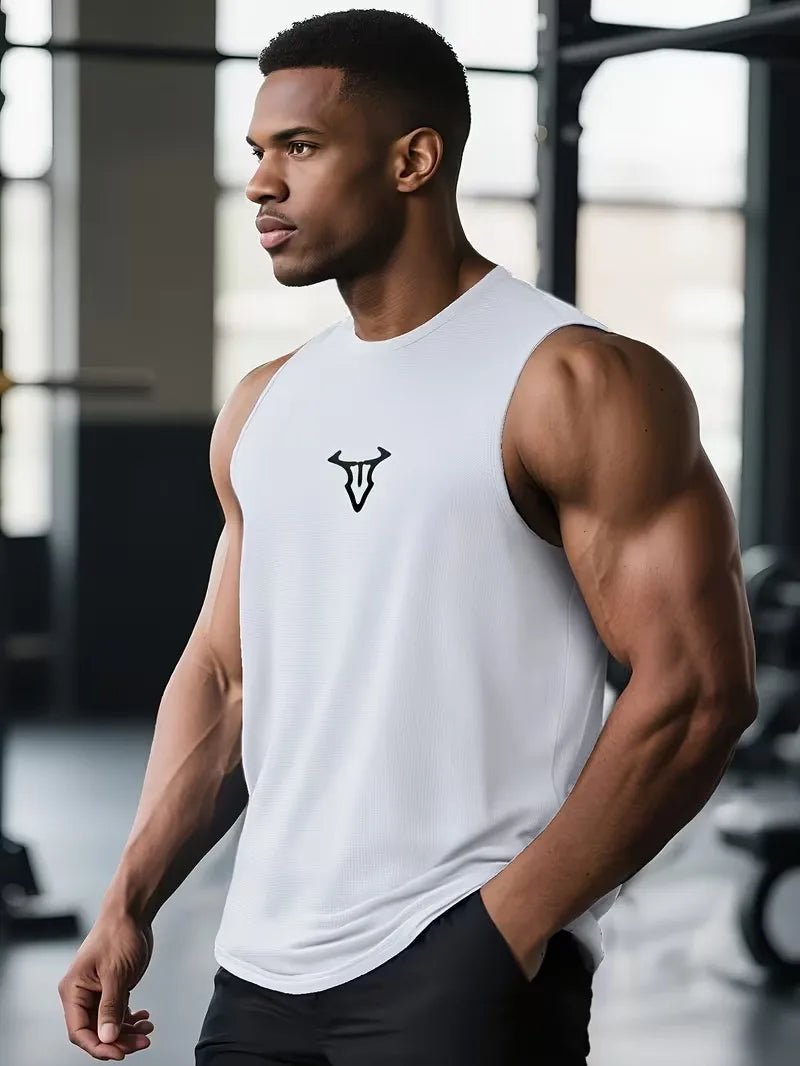 Gym Bodybuilding Workout Muscle Tank Top Summer Cool Quick-Dry Breathable Sleeveless T-Shirts Men Fitness Running Sport Singlets