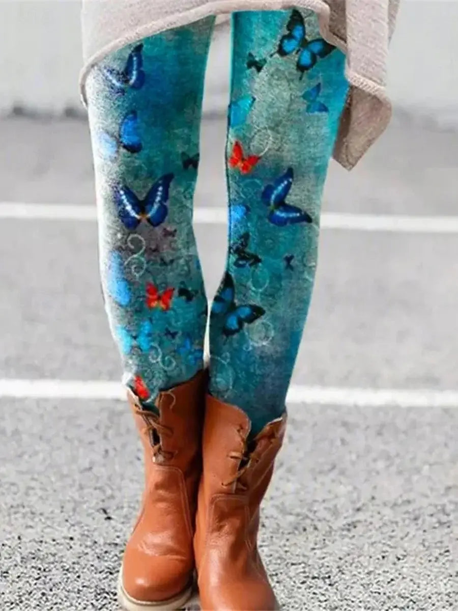 Women's Leggings Vintage Flower Pattern 3D Printed Outdoor Trousers New Stretch Elastic Waist Fall Winter Festival Streetwear