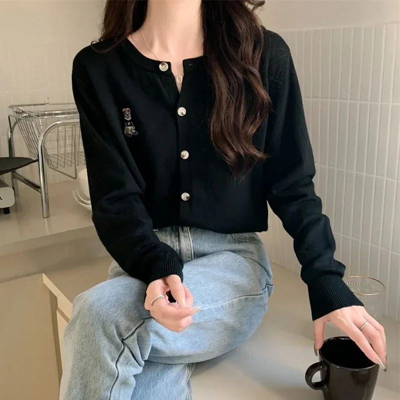 Korean V Neck Knit Cardigan