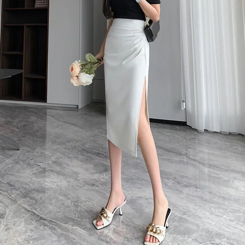 Sleek Pleated High Waist Skirt