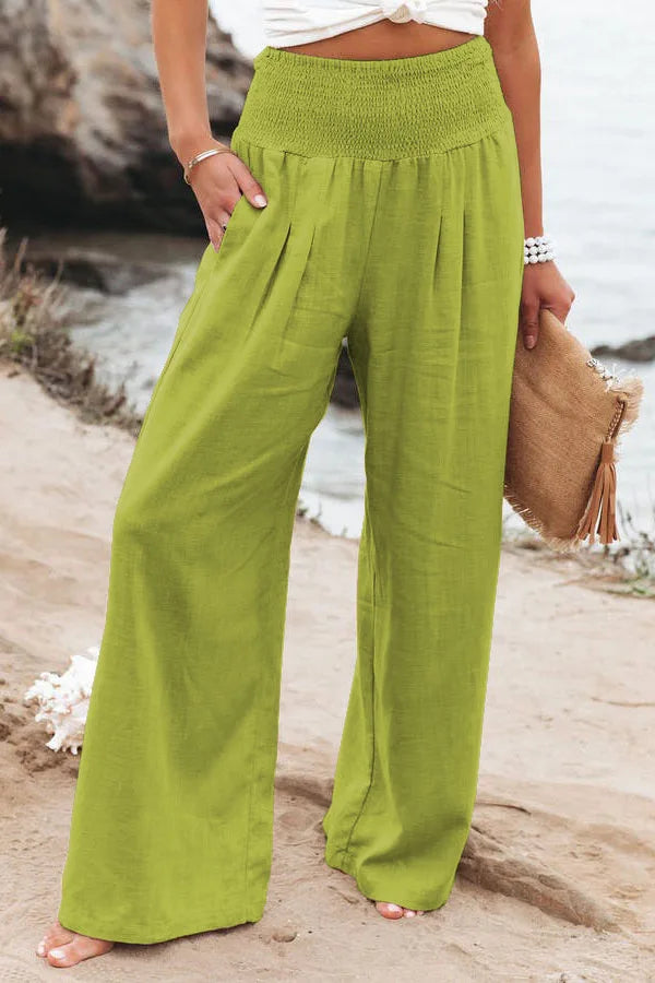 Drawstring Beach Wide Leg Pants