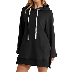 Hooded Slit Hem Hoodie Dress