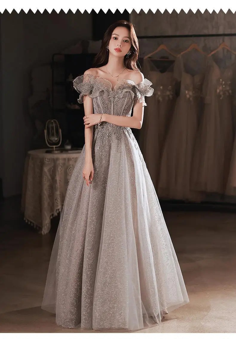 One Shoulder Fairy Style Evening Dress